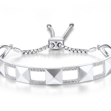 Sterling Silver Bangle Created white sapphire (G311462CWSSL925)