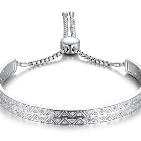 Sterling Silver Bangle Created white sapphire (G311471CWSSL925)