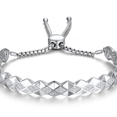 Sterling Silver Bangle Created white sapphire (G311472CWSSL925)