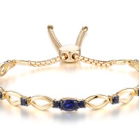 Sterling Silver w/ Yellow Black Plating Bangle Created Sapphire (G311494CRSSC925)