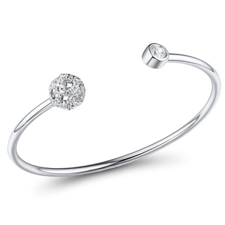 Sterling Silver Bangle White Cubic Zirconia (G312126WCZSL925)