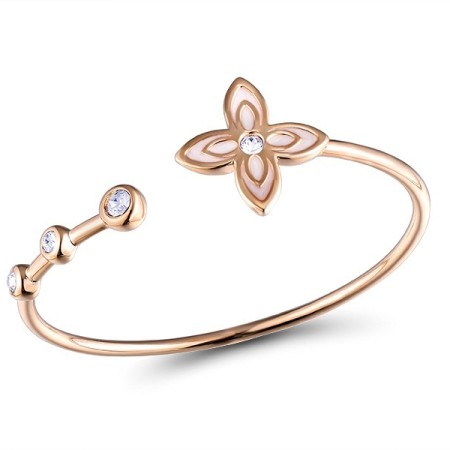 Brass w/ Rose Gold Plating Bangle Enamel,Swarovski 001 (G312372ENA8BRR)