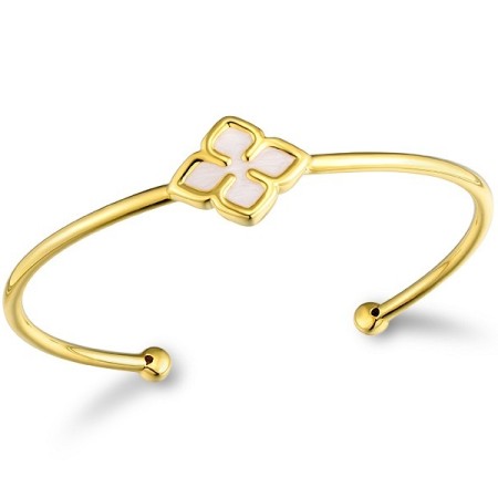 Brass w/ Yellow Gold Plating Bangle Enamel,Swarovski 001 (G312373ENA8BRY)