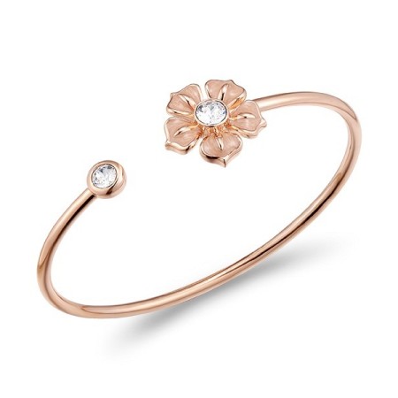 Brass w/ Rose Gold Plating Bangle Enamel,Swarovski 001 (G312374ENA1BRR)