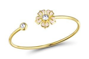 Brass w/ Yellow Gold Plating Bangle Enamel,Swarovski 001 (G312374ENA8BRY)