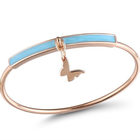 Brass w/ Rose Gold Plating Bangle Enamel (G312375ENA4BRR)