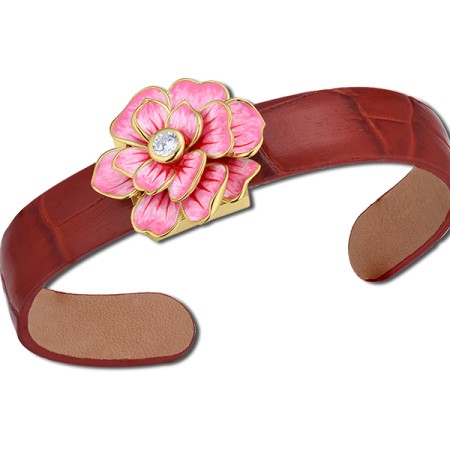 Sterling Silver w/ Yellow Plating Bangle Enamel,White Cubic Zirconia (G314384-DENASY925)