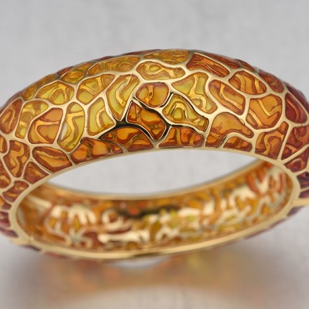 Sterling Silver w/ Yellow Plating Bangle Enamel (G314463ENA1SY925)