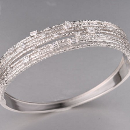 Sterling Silver Bangle White Cubic Zirconia (G315652WCZSL925)