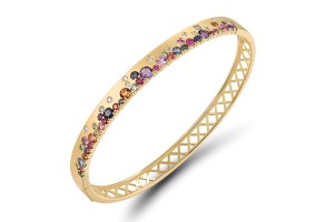 14KY Bangle Blue Topaz (Swiss Blue),Pink Sapphire,Citrine,Ruby,Diamond,Green Garnet,Amethyst,London Blue Topaz,Blue Sapphire,Orange Sapphire,Blue Topaz (Sky Blue),Peridot (G319547MUL14KY)