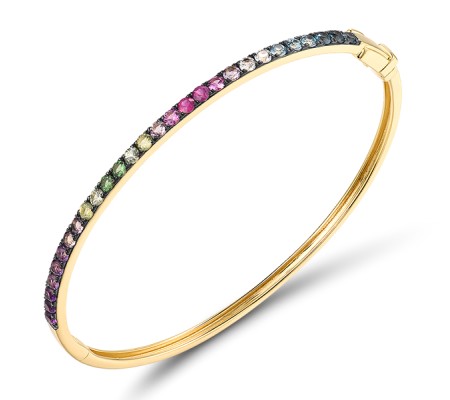 14KYB Bangle Amethyst,Blue Topaz (Sky Blue),Blue Topaz (Swiss Blue),Green Garnet,London Blue Topaz,Peridot,Pink Sapphire,Ruby (G319793MUL14KYB)