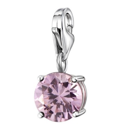 Sterling Silver Charms Pink Cubic Zirconia (H303134PIZSL925)