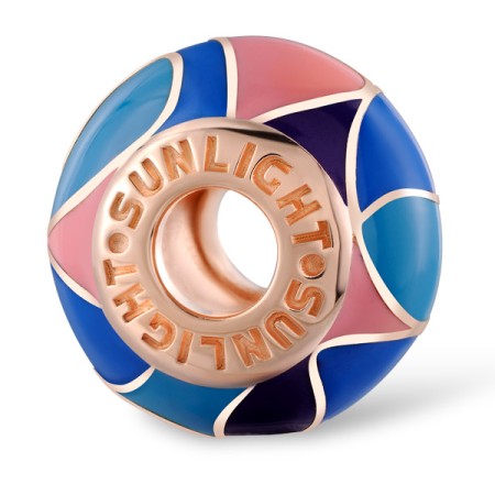 Sterling Silver w/ Rose Plating Charms Enamel (H304938ENASR925)