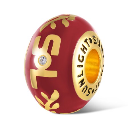 Sterling Silver w/ Yellow Plating Charms Enamel,White Cubic Zirconia (H305196ENASY925)