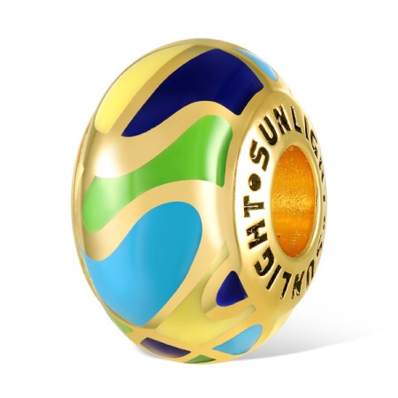 Sterling Silver w/ Yellow Plating Charms Enamel (H305488ENASY925)