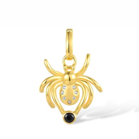 Sterling Silver w/ Yellow Plating Charms Black spinel,White Topaz (H311924BNWSY925)