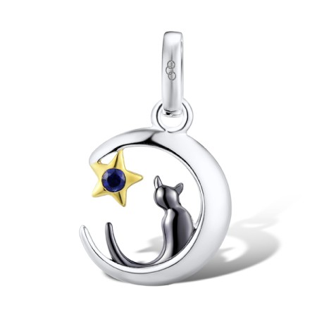 Sterling Silver w/ Yellow Black White Plating Charms Blue Sapphire (H311929SAPSZ925)