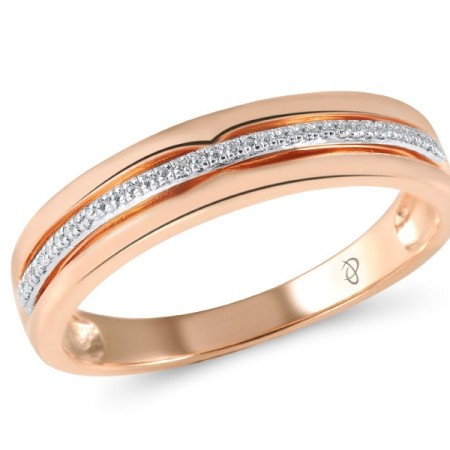 Sterling Silver w/ Ionic Rose Plating Mens Ring White Cubic Zirconia (M306011WCZSQ925)