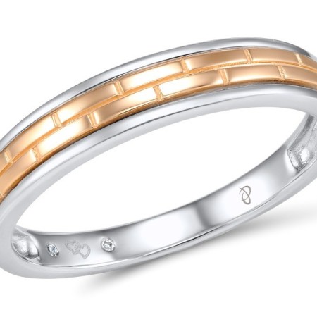 Sterling Silver w/ Ionic Rose Plating Mens Ring White Cubic Zirconia (M306027WCZSQ925)