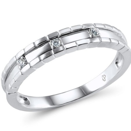 Sterling Silver Mens Ring White Cubic Zirconia (M306028WCZSL925)