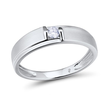 18KW Mens Ring Diamond (M600011DIA18KW)