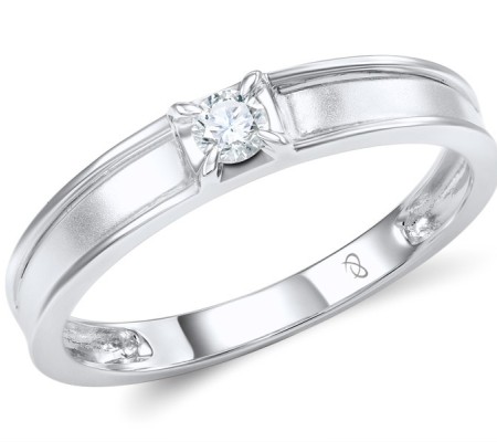 18KW Mens Ring Diamond (M600012DIA18KW)