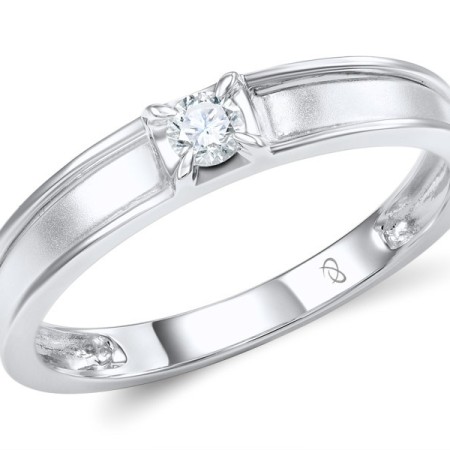 18KW Mens Ring Diamond (M600012DIA18KW)