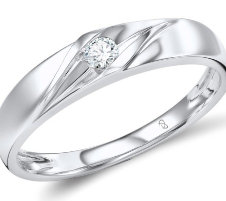 18KW Mens Ring Diamond (M600016DIA18KW-9)