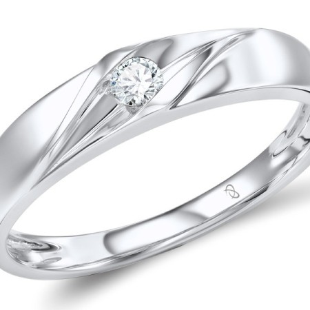 18KW Mens Ring Diamond (M600016DIA18KW-9)