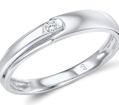 18KW Mens Ring Diamond (M600017DIA18KW-9)