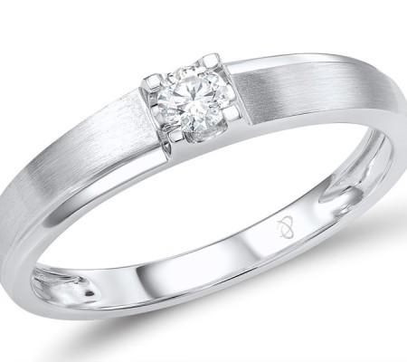 18KW Mens Ring Diamond (M600019DIA18KW)