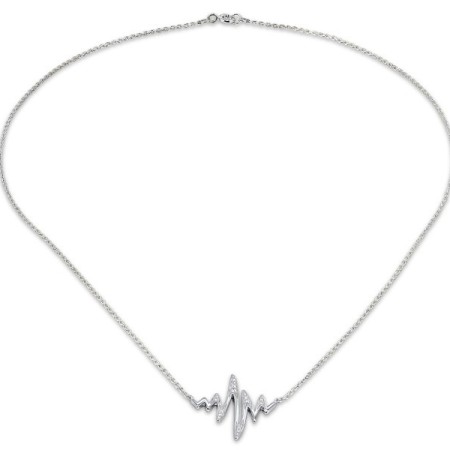 Sterling Silver Necklace White Cubic Zirconia (N309084WCZSL925)