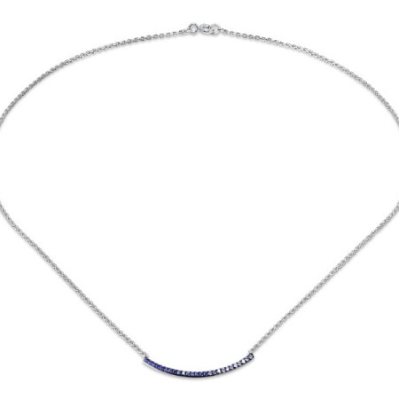 Sterling Silver Necklace Created Sapphire (N309087CRSSL925)