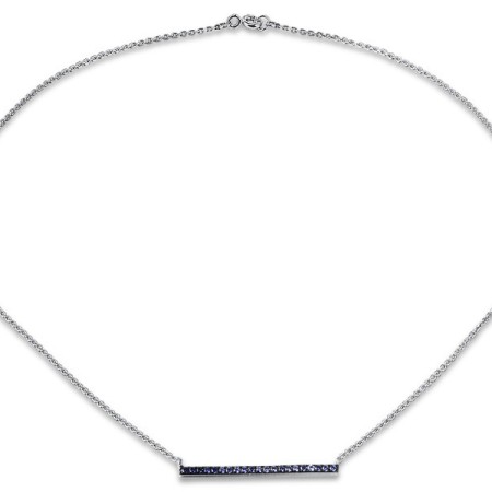 Sterling Silver Necklace Created Sapphire (N309088CRSSL925)
