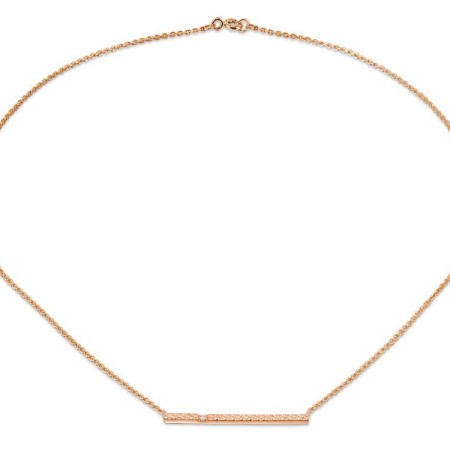 Sterling Silver w/ Rose Plating Necklace White Cubic Zirconia (N309091WCZSR925)