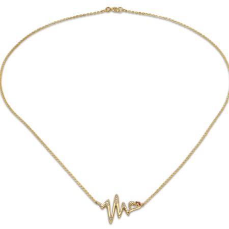 10KY Necklace Created Ruby,Created white sapphire (N309123CRW10KY)