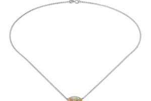 10KRW + SL925 Necklace Created Yellow Opal (N309125CYORW0SL)