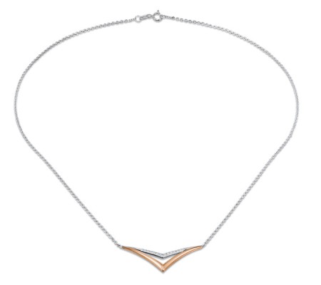 10KR + SL925 Necklace White Sapphire (N309128WSAR0SL)