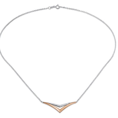 10KR + SL925 Necklace White Sapphire (N309128WSAR0SL)