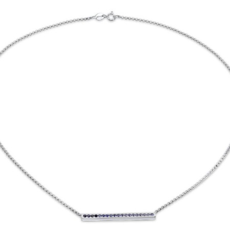 Sterling Silver Necklace Blue Nano Cubic Zirconia (N309330CRSSL925)