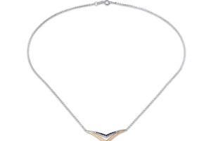 10KR + SL925 Necklace Blue Sapphire,Diamond (N309332SAPR0SL)