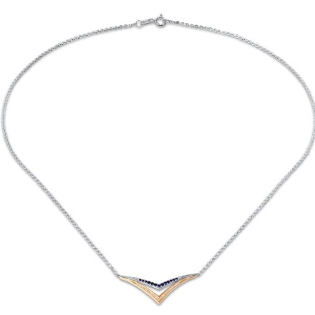 10KR + SL925 Necklace Blue Sapphire,Diamond (N309332SAPR0SL)