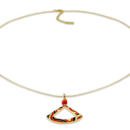 Brass w/ Yellow Gold Plating Necklace Enamel,Red Sea BamBoo Coral (N309392ENABRY)