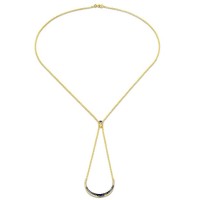 Sterling Silver w/ Yellow Plating Necklace Created Sapphire,White Cubic Zirconia (N309549CRSZSY925)