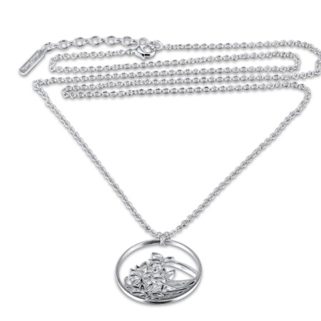 Brass w/ White Gold Plating Necklace  (N309903ANILBRW)