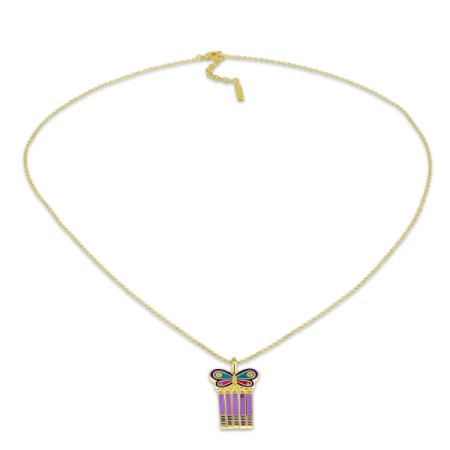 Brass w/ Yellow Gold Plating Necklace Enamel (N309917ENABRY)