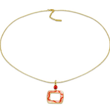 Brass w/ Yellow Gold Plating Necklace Enamel,Red Sea BamBoo Coral (N309924EABRY)