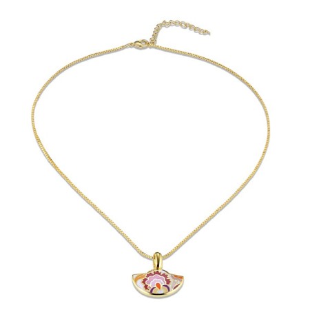 Brass w/ Yellow Gold Plating Necklace Enamel (N310148ENA2BRY)