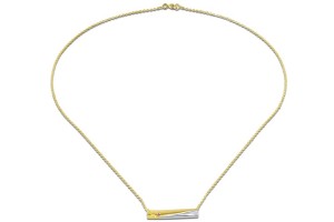 10KY + SL925 Necklace Created Pink Sapphire (N310508CPSY0SL)