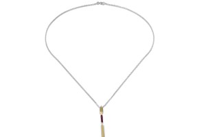 10KY+SK925 Necklace Created Ruby (N310529CRUY0SK)